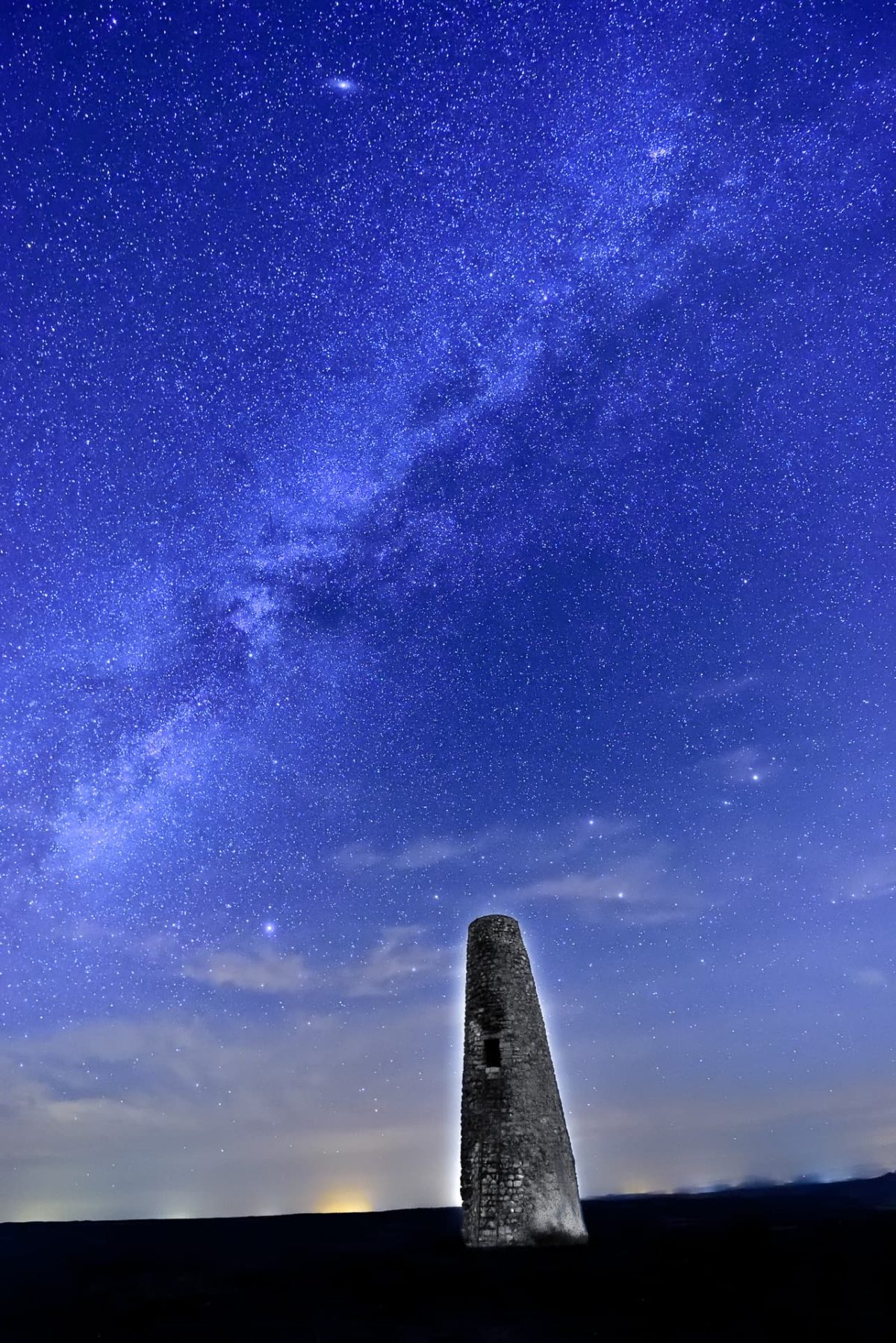 Milky way over islamic watchover tower