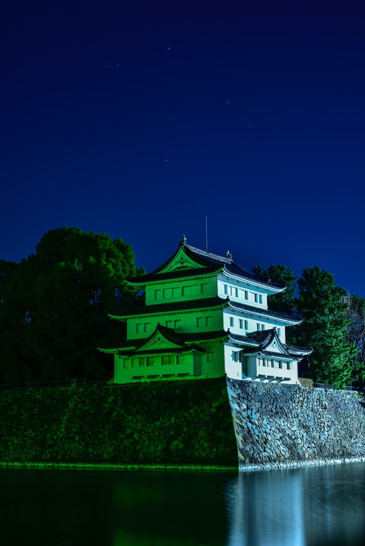 Nightscape, northwest corner watchtower at Nagoya castle