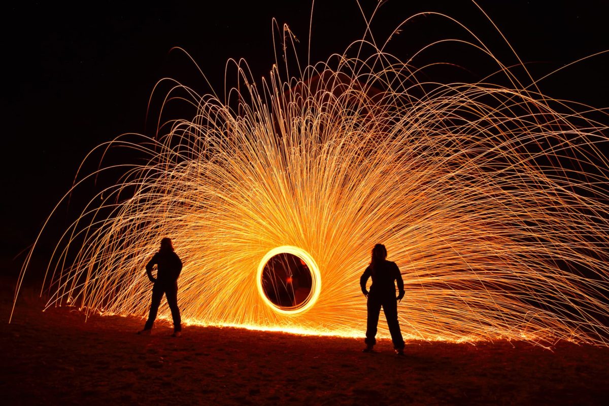 Steel wool with shadows